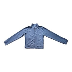 Nike Dri-FIT Full Zip Track Jacket Slate Blue Gray Mock Neck Women XS 0-2